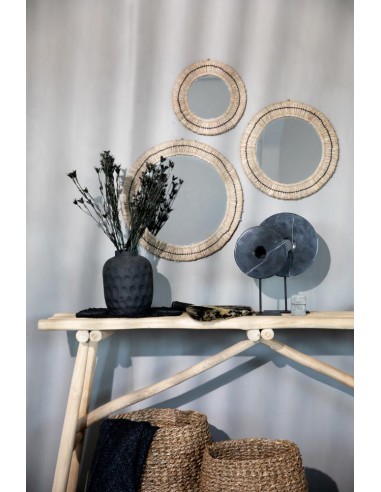 Miroir Gajih Noir Naturel  S basket pas cher