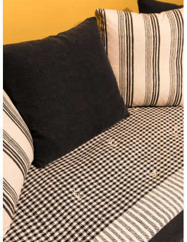 Sofa Cover Pied de Poule Noir et Blanc sur le site 