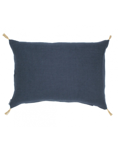 Housse de Coussin en Lin 40x55 Indigo destockage