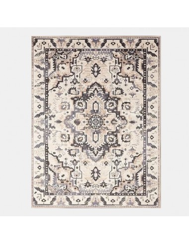 Tapis oriental plat beige motif ethnique 2023