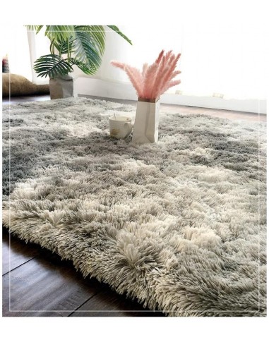 Tapis shaggy gris clair moelleux ultra doux pas cher chine