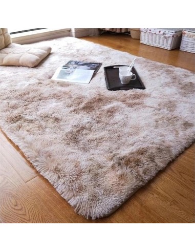 Tapis shaggy beige moelleux ultra doux le des métaux précieux