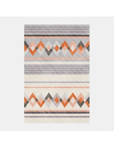 Tapis géométrique orange et gris inspiration ethnique JUSQU'A -70%! 