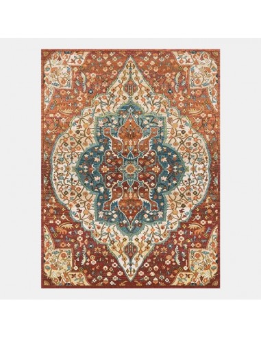 Tapis oriental marron et beige motif floral Par le système avancé 