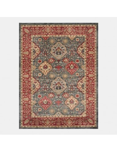 Tapis oriental rouge motif floral Livraison rapide