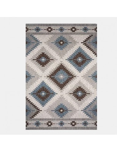 Tapis ethnique beige, marron et bleu 2 - 3 jours ouvrés.