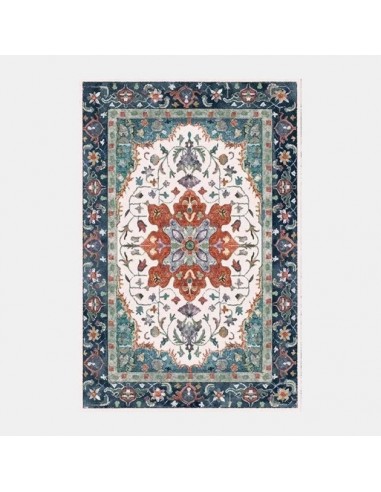 Tapis oriental bleu motif floral prix