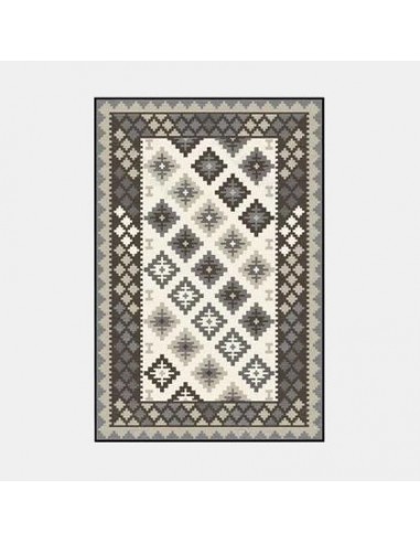 Tapis ethnique gris motifs géométrique solde