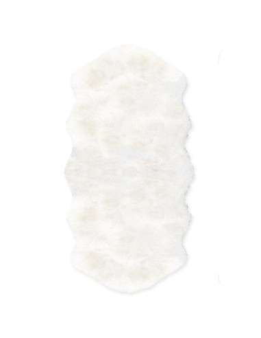 Tapis fourrure shaggy doux forme peau de bete poils longs blanc prix pour 