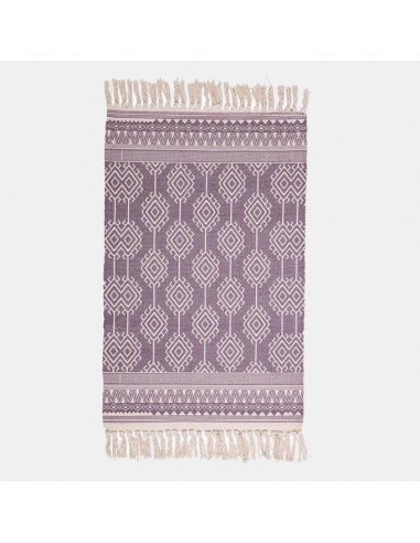 Tapis kilim violet style bohème en coton de France