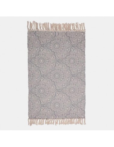 Tapis kilim gris style bohème en coton france