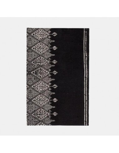 Tapis kilim noir et blanc style bohème en coton destockage