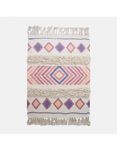 Tapis kilim multicolor en coton motif géométrique les muscles