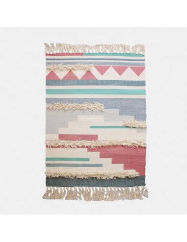 Tapis kilim multicolor en coton motif géométrique du meilleur 