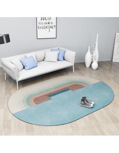 Tapis moderne ovale bleu destockage