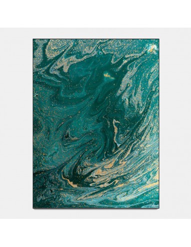 Tapis moderne vert et or abstrait commande en ligne