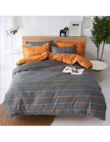 Housse de Couette Orange et Grise livraison gratuite