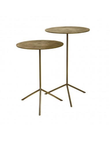 Lot de 2 tables d'appoint Aluminium/acier inoxidable Coloris bronze est présent 